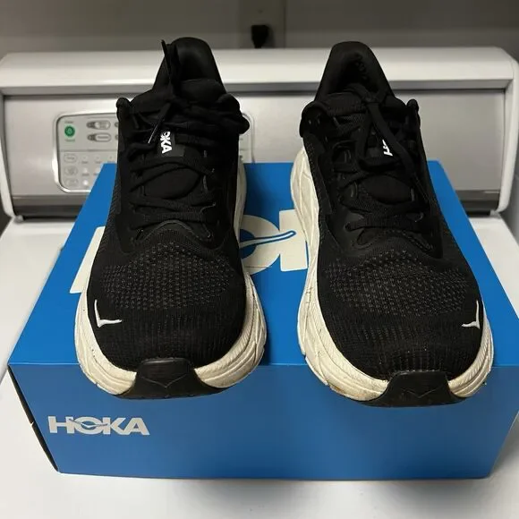 Hoka One One Men’s Size 12 Black/White Running Low Top Sneakers  athletic Shoes - Picture 3 of 11
